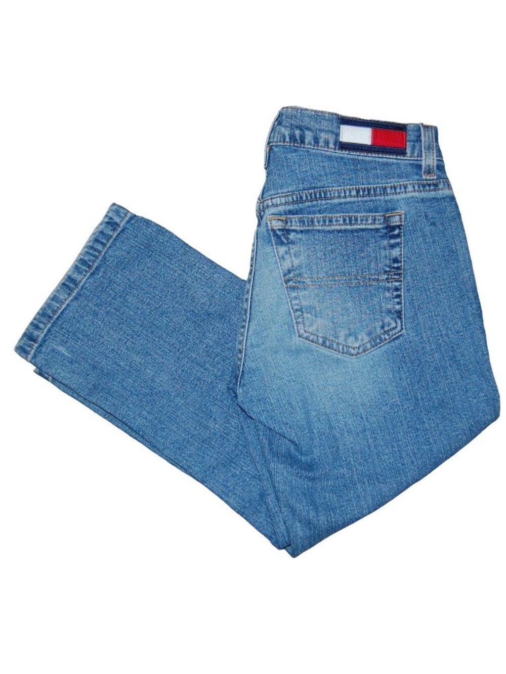 NWT Vintage Tommy Girl Hilfiger Blue Jeans Super Low Rise Crop Women's Size 1